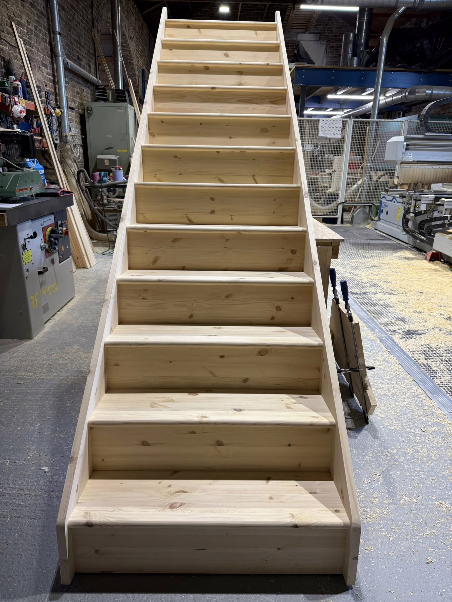 Straight flight pine staircase 7