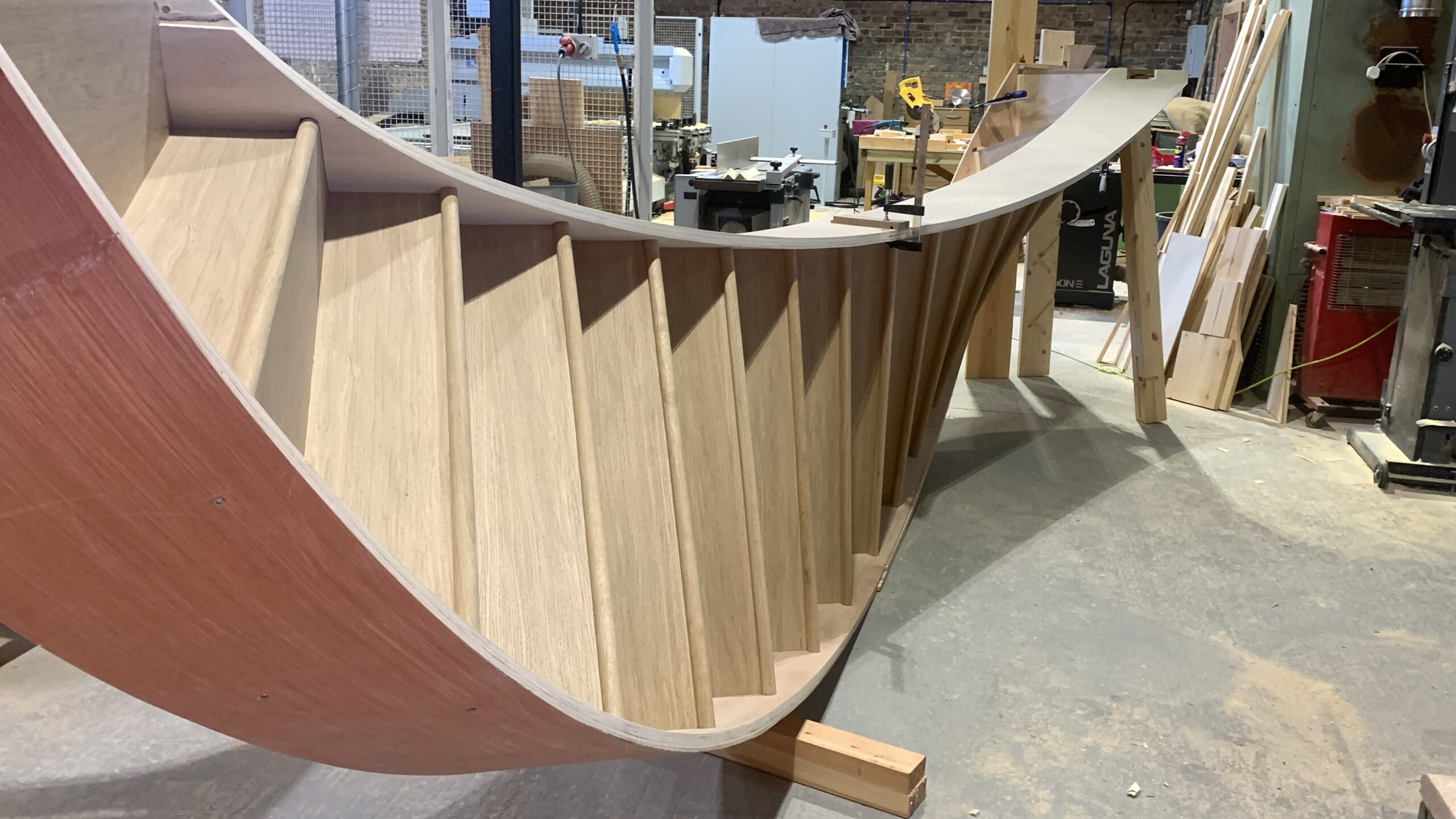 Bespoke curved oak staircase
