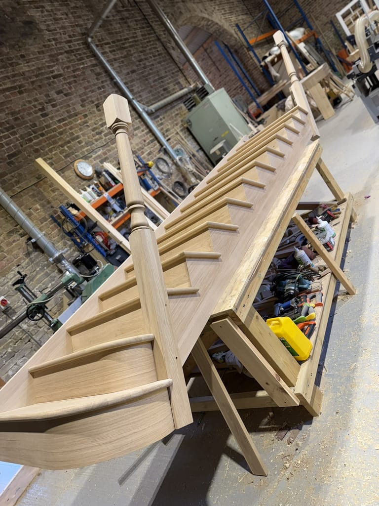 Oak cut string staircase hertfordshire 1