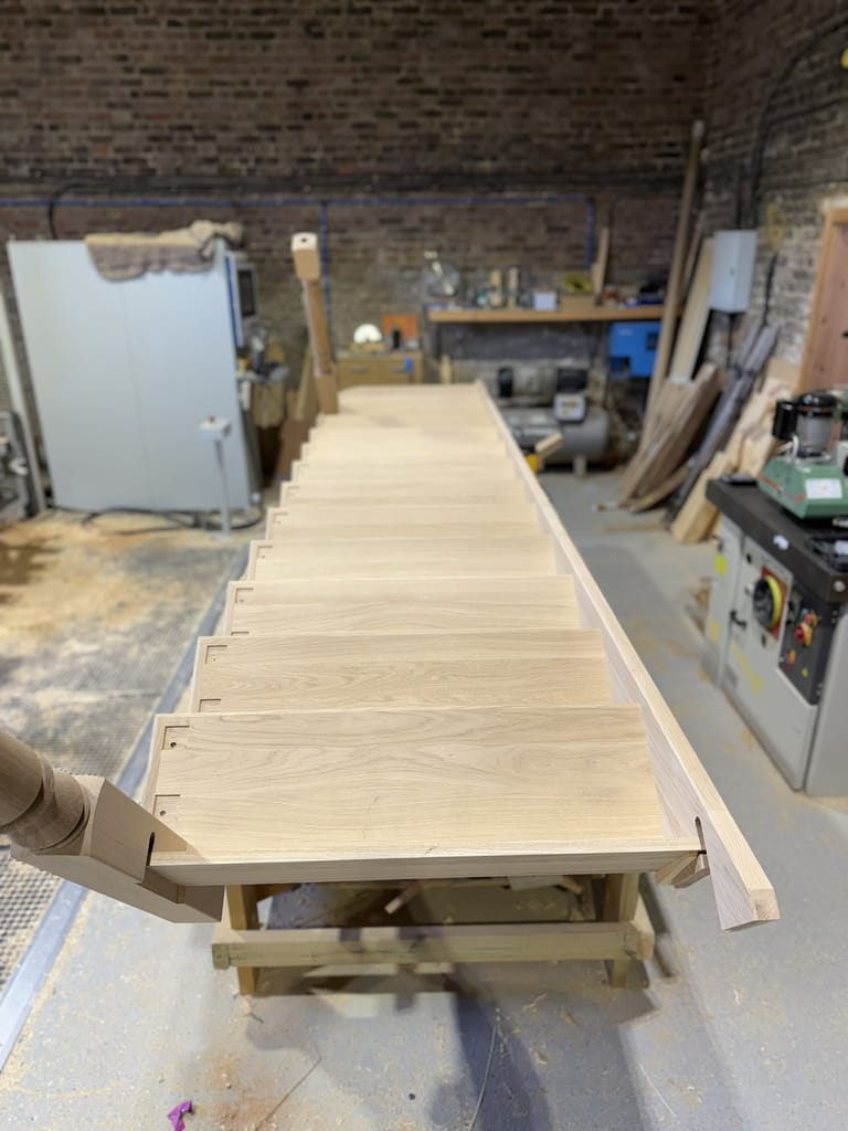 Oak cut string staircase hertfordshire 5