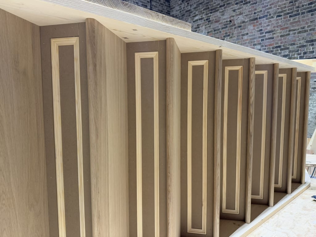 Oak treads with panelled riser staircase 3