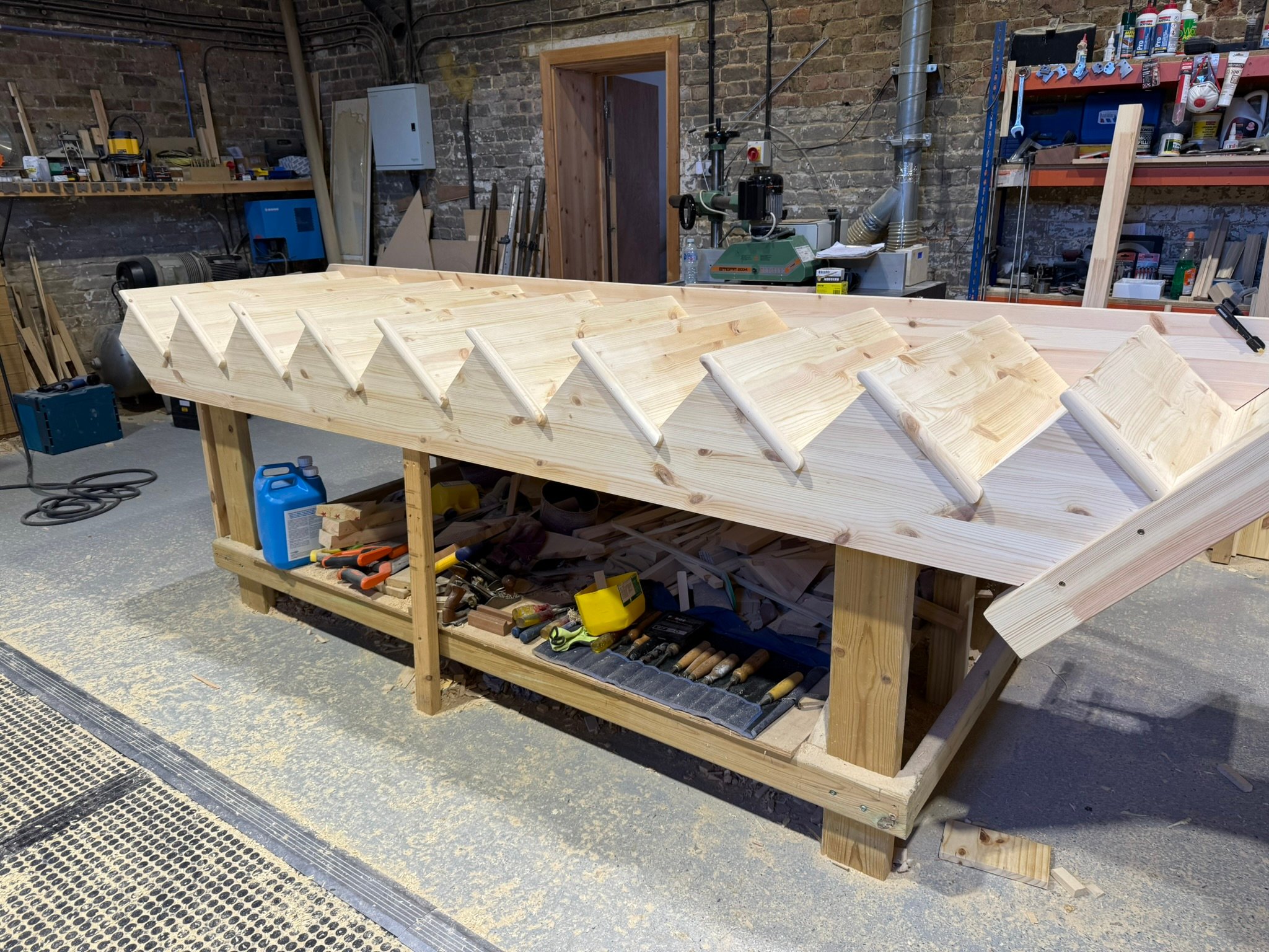 Pine Cut String Staircase: North London Manufacturing