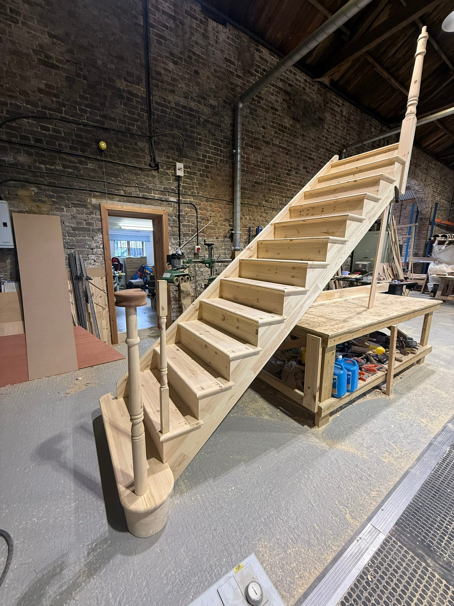Pine Cut String Staircase Supply: London