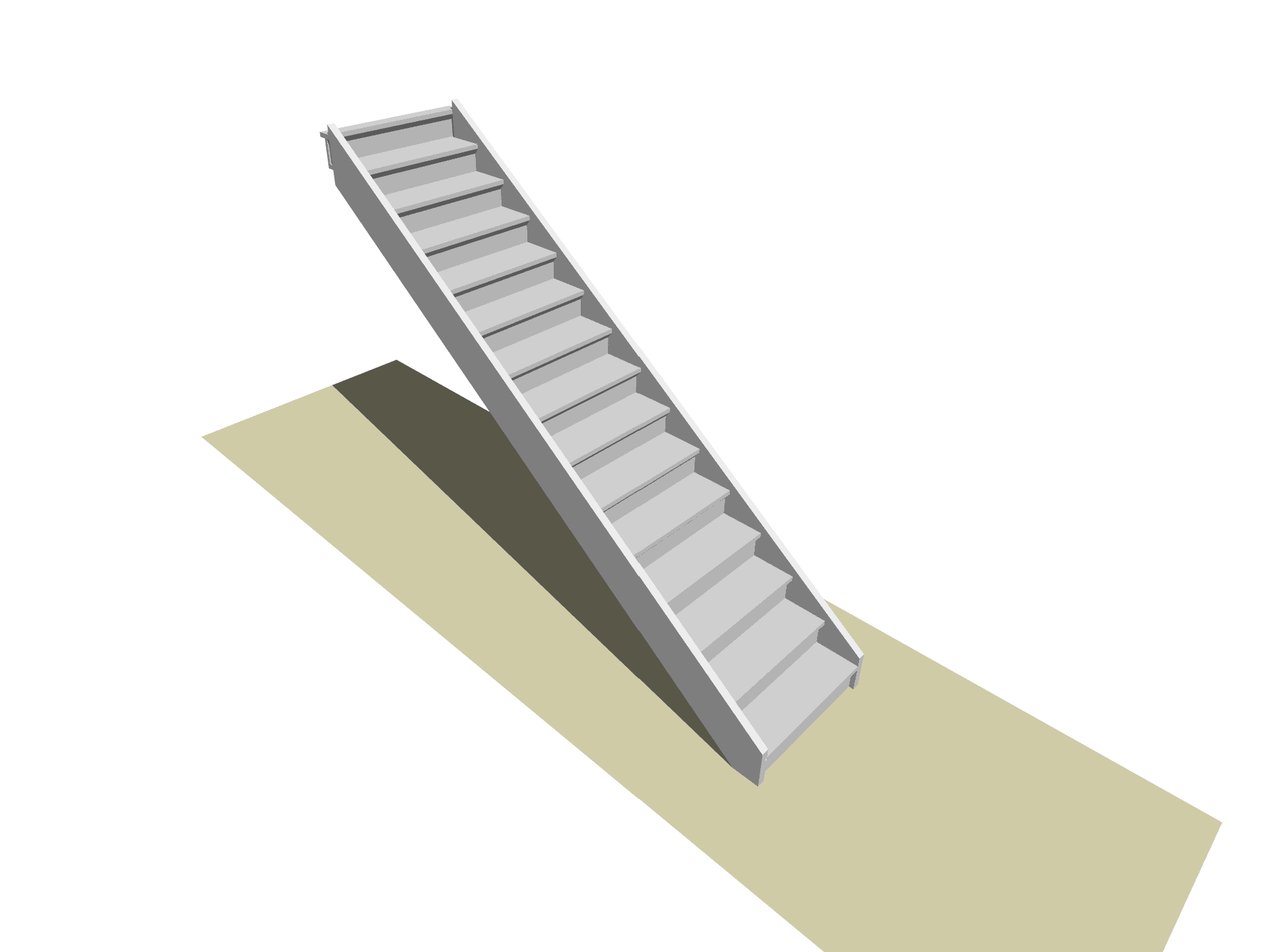 Straight flight staircase diagram