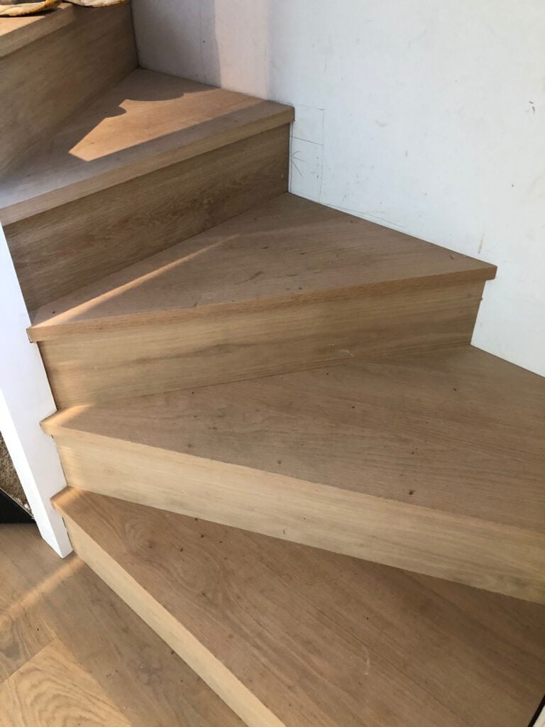bespoke oak tread staircase london 2 x