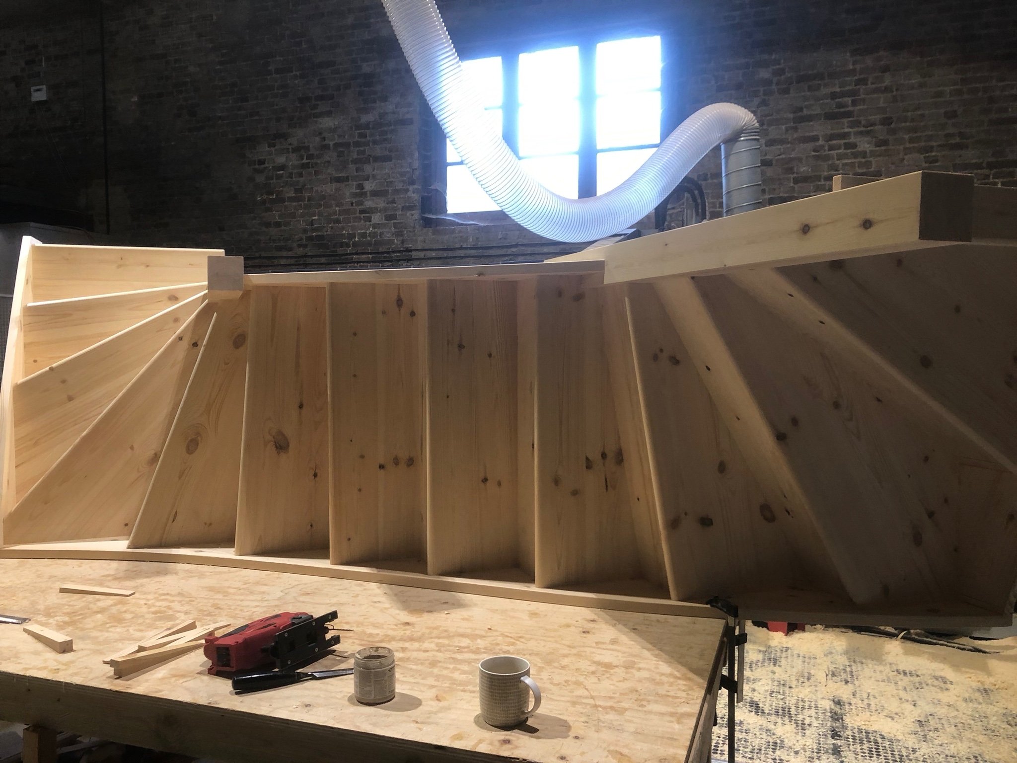 Bespoke half turn softwood staircase - Hertfordshire