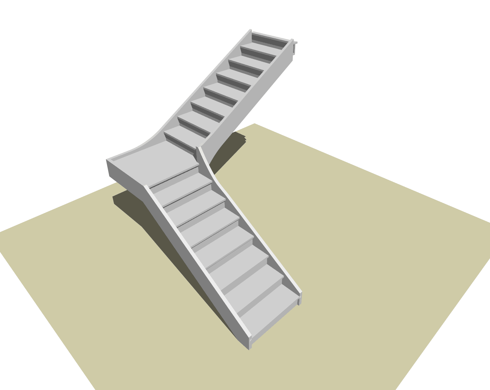 Quarter turn with landing staircase diagram